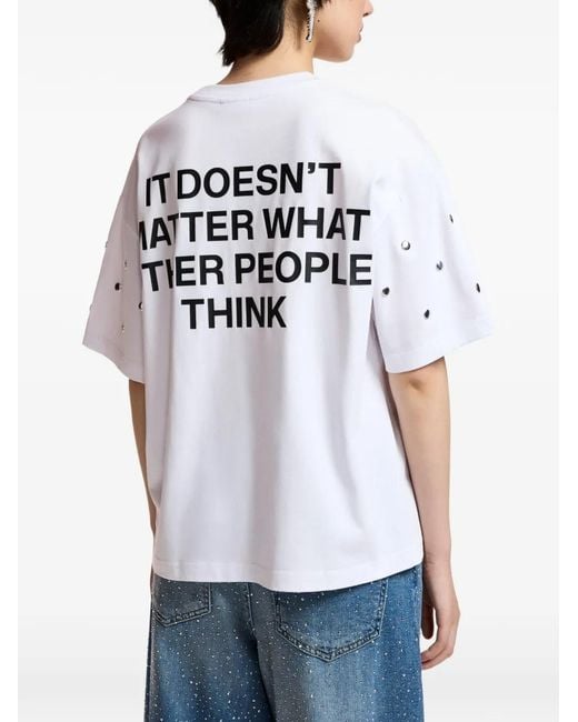 Essentiel Antwerp White Kourse Stud-Embellished T-Shirt