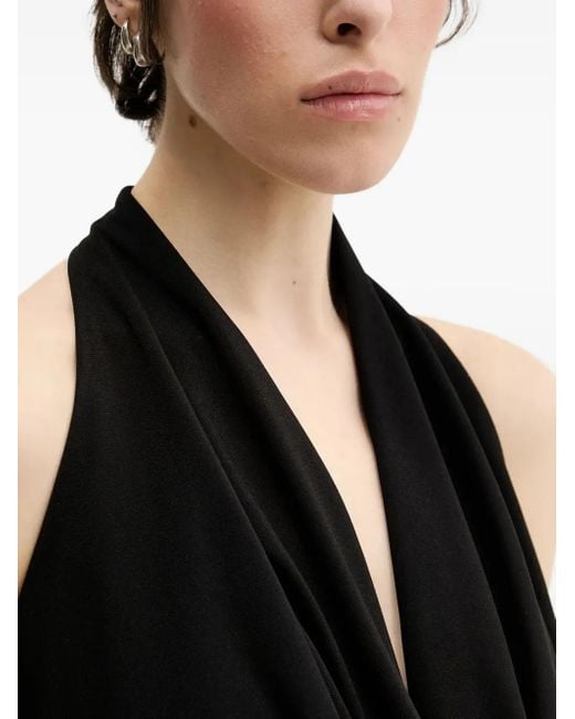 HUGO Black Cowl-Neck Sleeveless Top