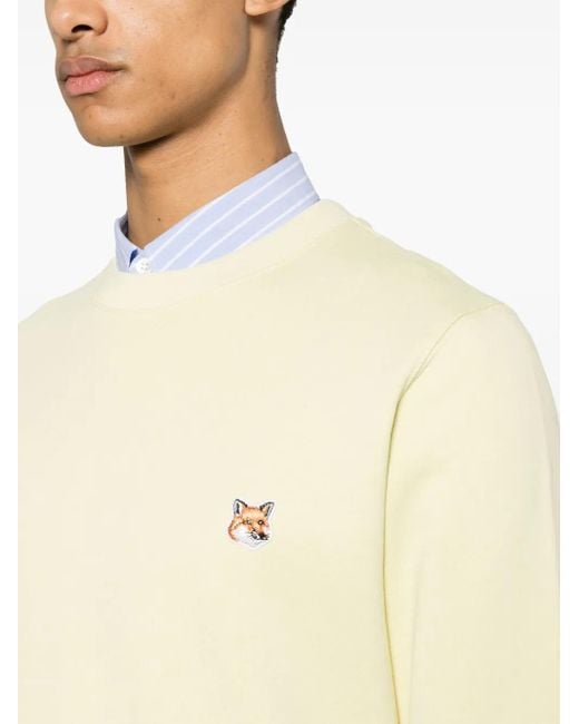 Maison Kitsuné Natural Fox-Patch Cotton Sweatshirt for men