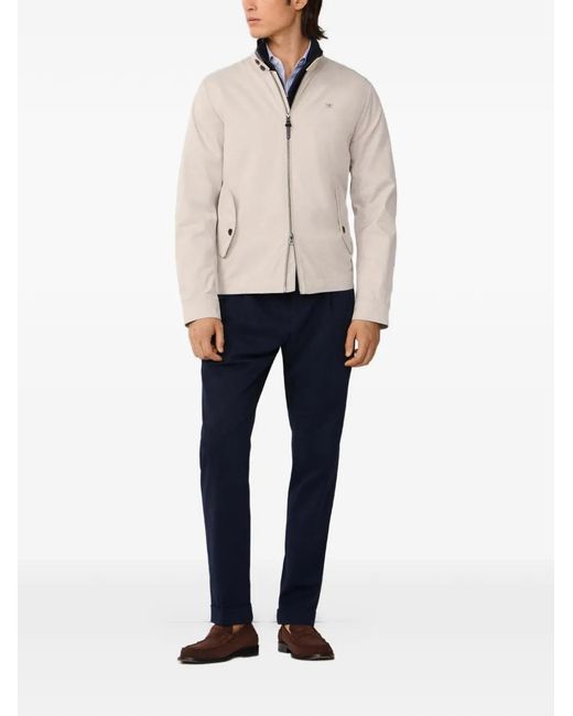 Hackett Natural Logo-Embroidered Harrington Jacket for men