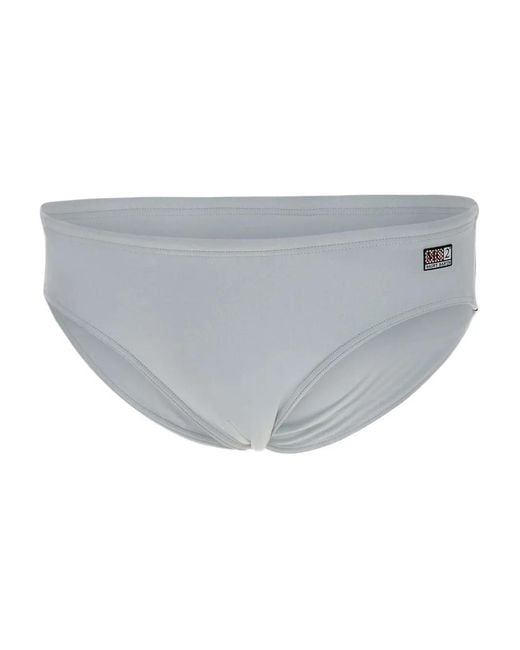 Mc2 Saint Barth Gray Logo-Patch Swim Trunks for men