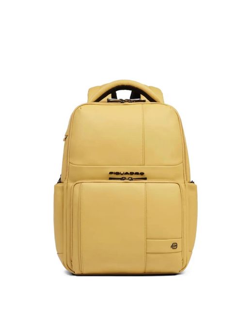 Piquadro Yellow Expandable Backpack for men