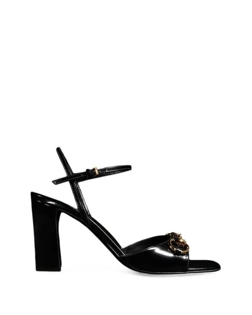 Gucci White Horsebit Ankle-Strap Sandals