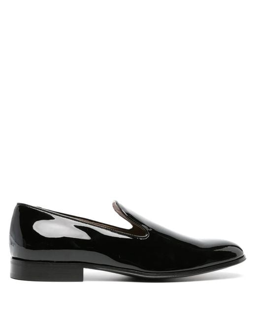 Gianvito Rossi Black Patent-Finish Leather Loafers for men