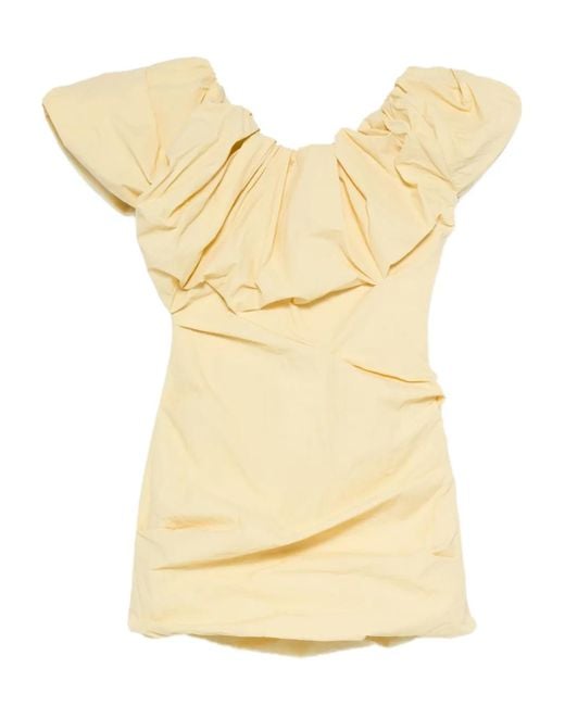 Paris Georgia Rio Mini-Jurk Met Pofmouwen in het Yellow
