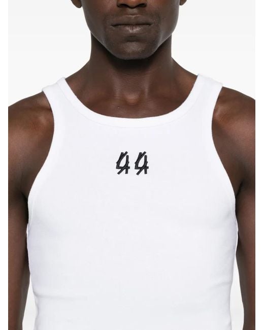44 Label Group White Logo-Embroidered Vest for men