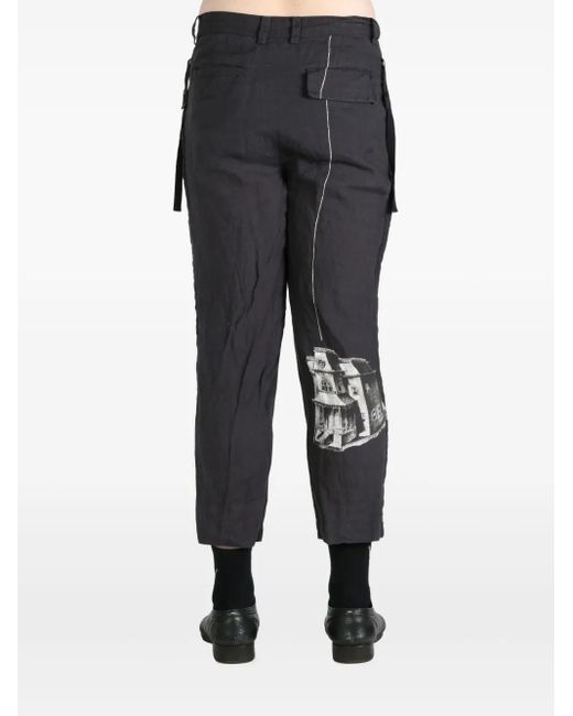 メンズ Undercover Cloud Cropped Trousers Black