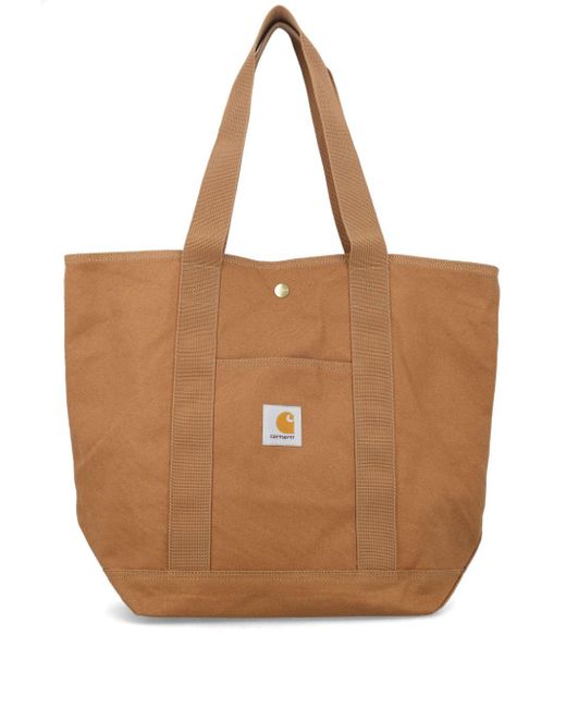 Carhartt Brown Logo-patch Canvas Tote Bag