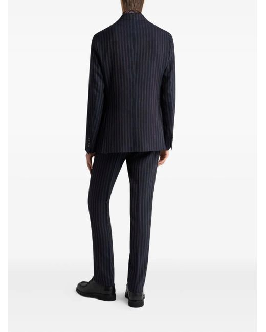Etro Blue Striped Wool-Blend Suit for men