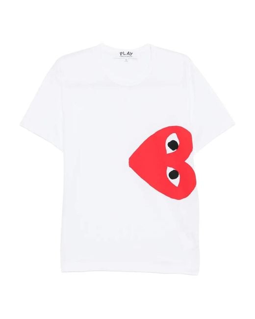 COMME DES GARÇONS PLAY White Heart-Print T-Shirt