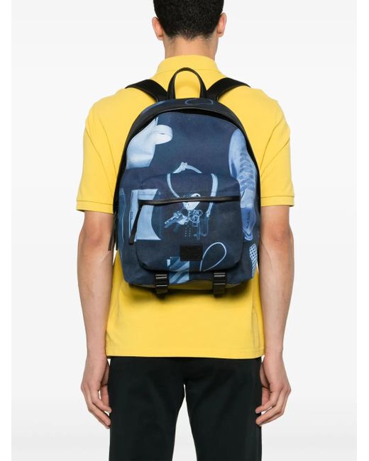 Paul Smith Blue Printed Backpack for men