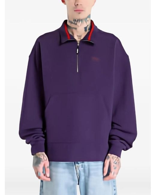Adidas Purple Half-Zip Sweatshirt for men