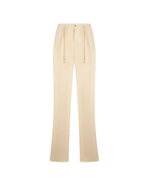 Fedeli White Pleated Drawstring Trousers for men