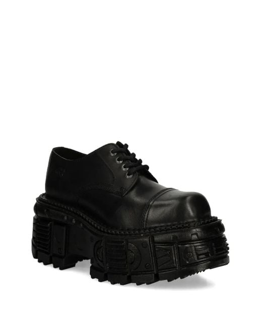 New Rock Black 60Mm Lace-Up Platform Shoes