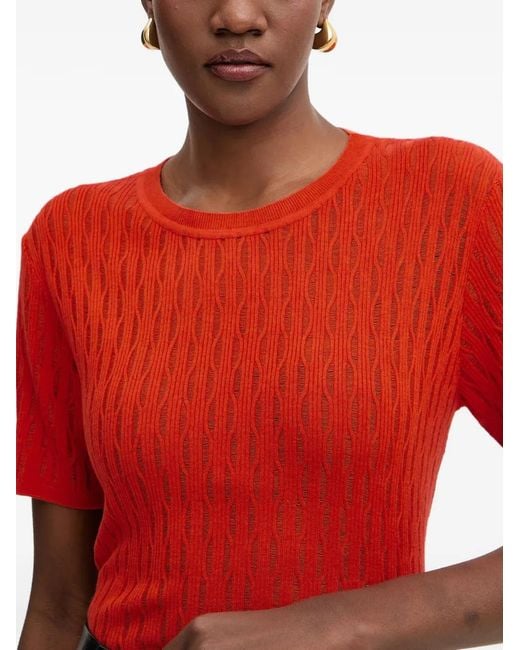 Patrizia Pepe Red Cable-Knit Sweater