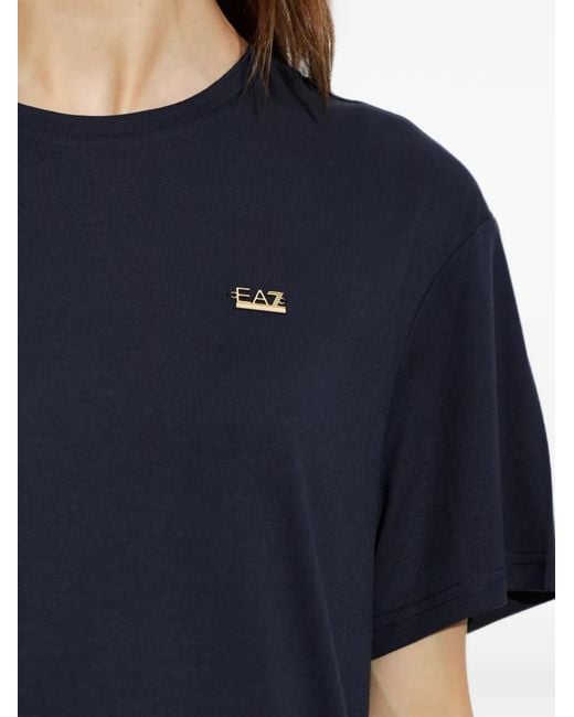EA7 Blue Logo-Plaque T-Shirt