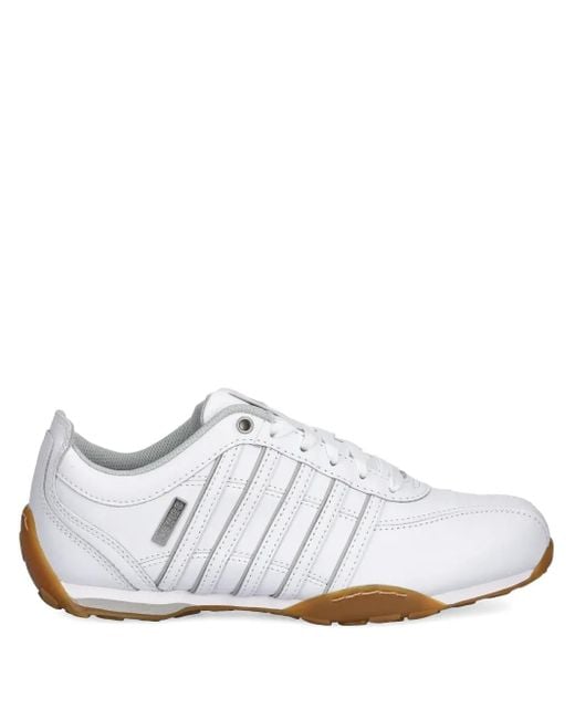 K-swiss White Five-Stripe Leather Sneakers for men