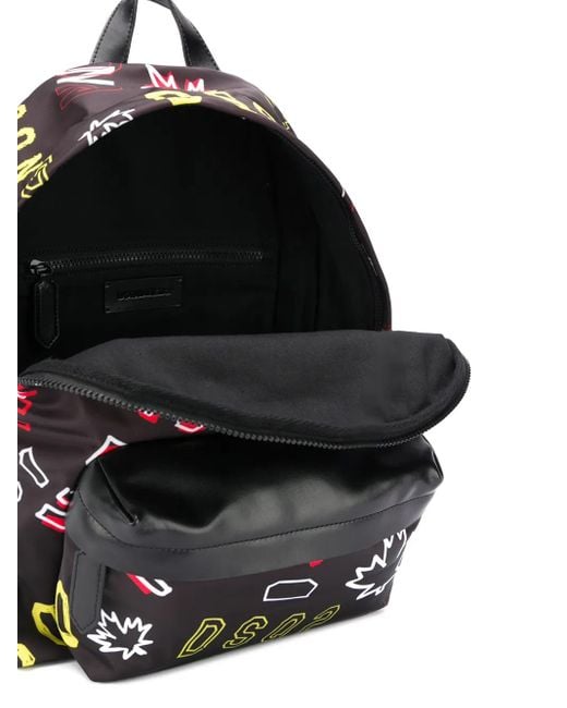 Mochila con estampado Icon DSquared² de hombre de color Red