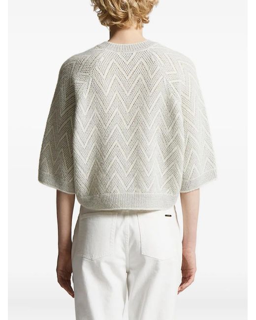 Peserico Trui Met Chevron Patroon in het White