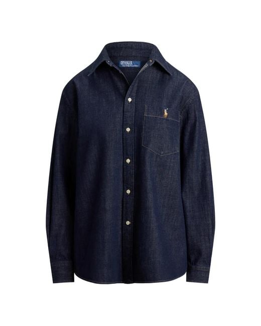 Polo Ralph Lauren Blue Logo-Embroidered Pocket Shirt