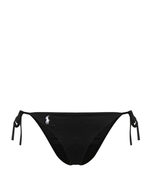 Polo Ralph Lauren Black Polo-pony-motif Bikini Bottom
