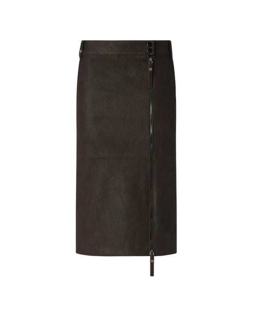 Pinko Black Jupe Mi-Longue Zippée