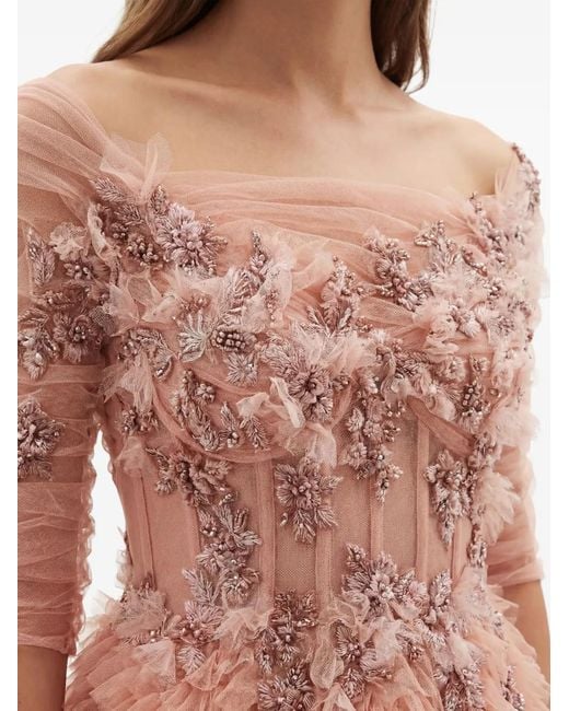 Gatti Nolli by Marwan Pink Robe Longue Naila