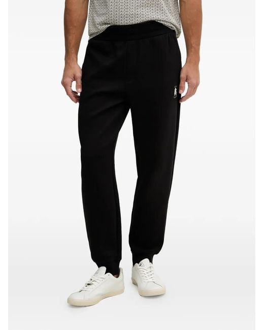ARMANI EXCHANGE Black Logo-Embroidery Track Pants for men