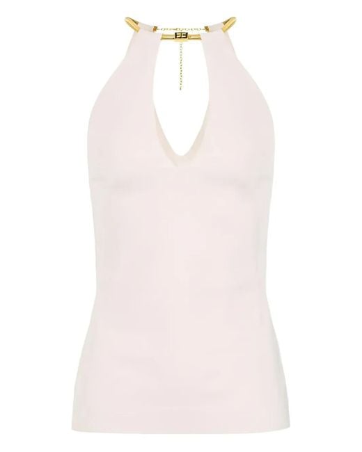 Elisabetta Franchi Pink Halterneck Knitted Top