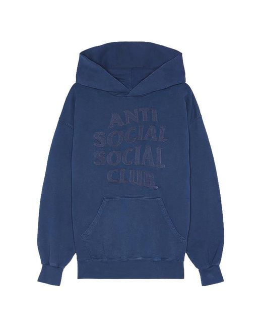 ANTI SOCIAL SOCIAL CLUB Blue Appliqué Logo Hoodie for men