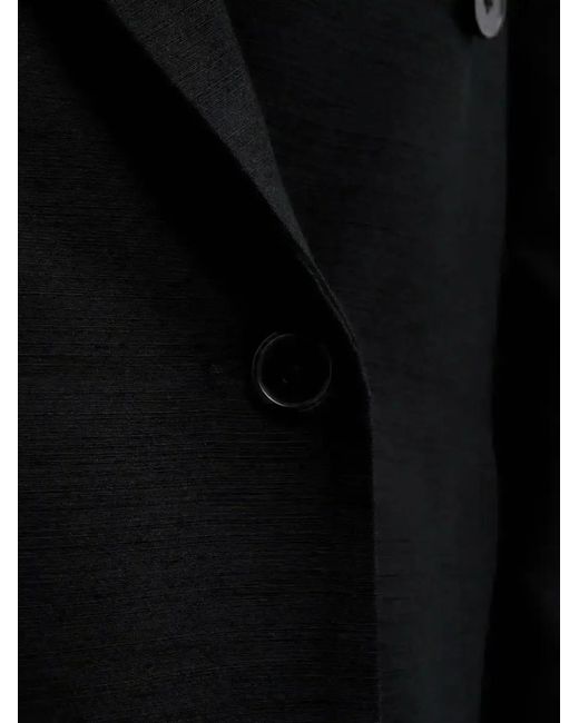 Loulou de Saison Black Temo Lapel Double-Breasted Coat