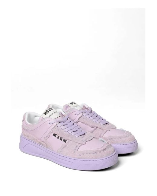 MSGM Purple Logo Sneakers for men