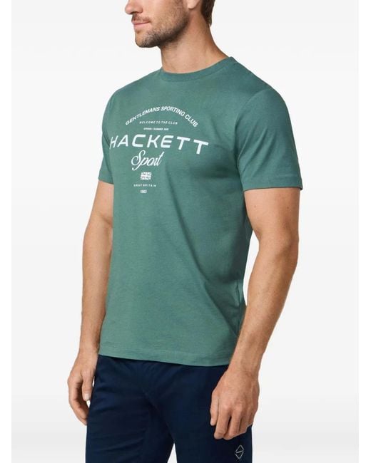 Hackett Green Logo-Print T-Shirt for men