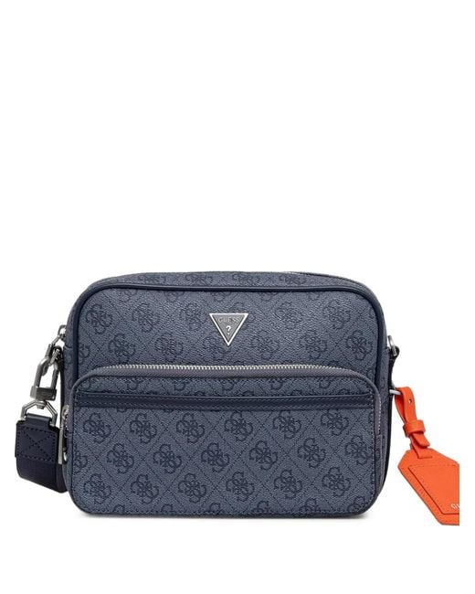 Guess Blue Sac Banane À Logo Monogrammé for men