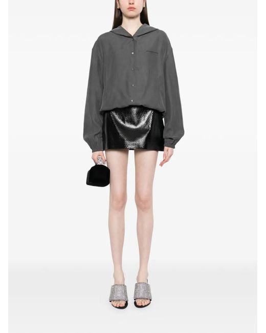 Alexander Wang Gray Buttoned Oversized Jacket