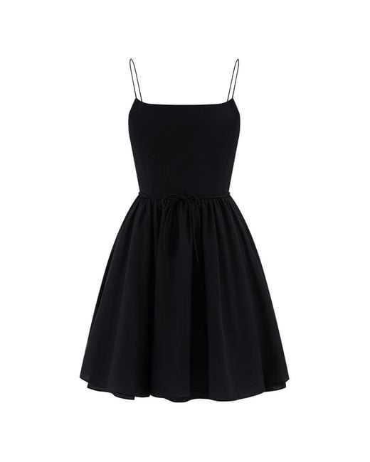 12 STOREEZ Black Orchard Bow-Detail Flared Mini Dress