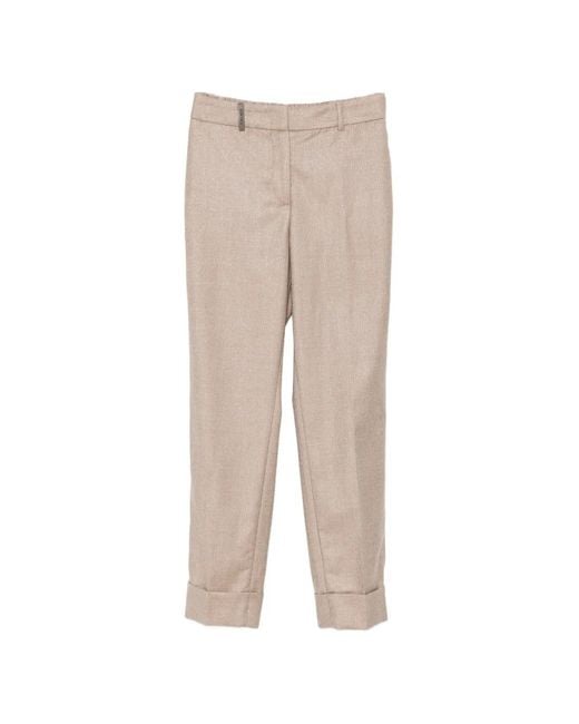 Peserico Natural Turn-Up Cuff Trousers
