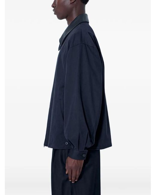 Ssstein Blue Sulfur Zip-Front Spread-Collar Jacket for men