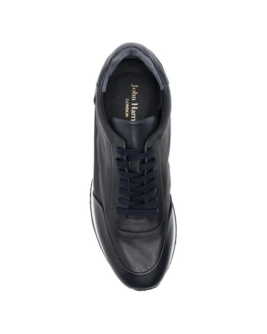 JOHN HARRISON Black Leather Sneakers for men