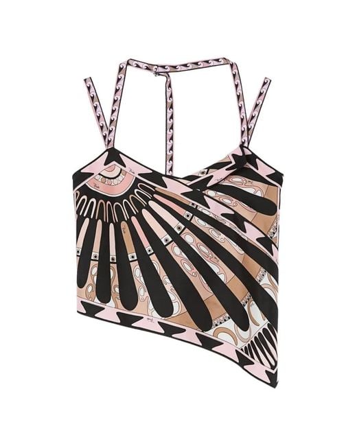 Emilio Pucci White Soleil Print Silk Scarf Top