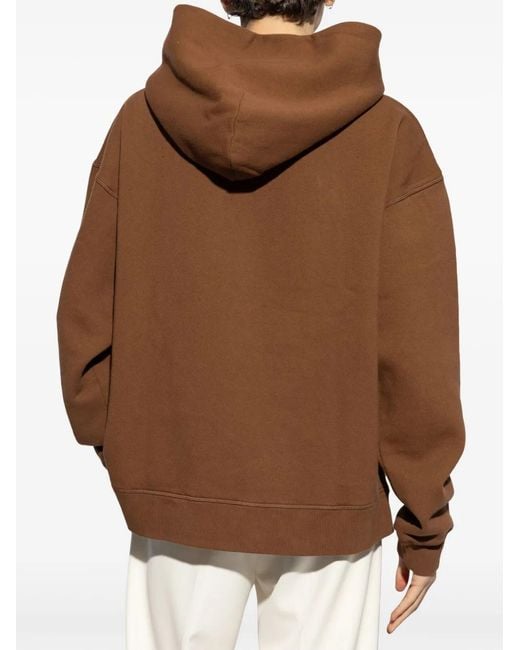 DSquared² Brown Logo Print Cotton Hoodie for men