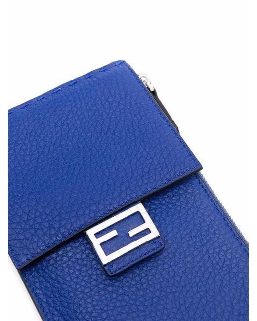 Fendi Blue Logo-Plaque Shoulder Bag for men