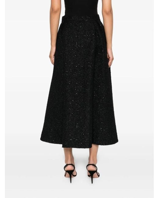 Alessandra Rich Black Faltenrock mit Pailletten