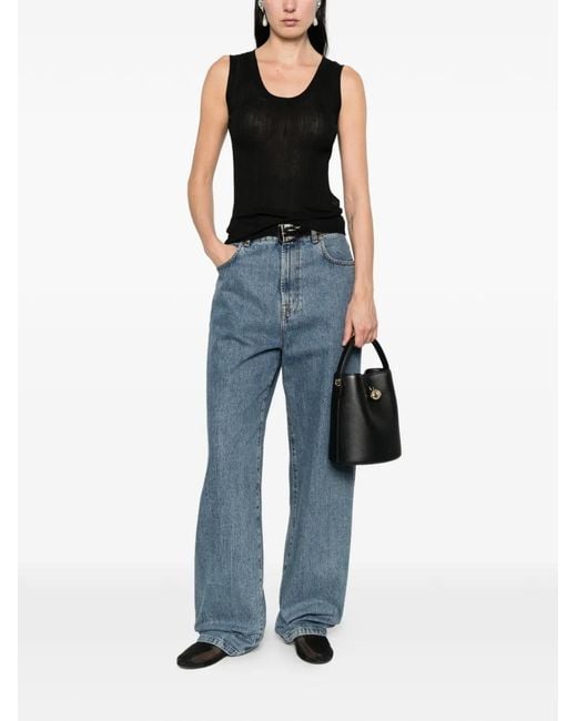 Nackiyé Black Ribbed Sheer Top