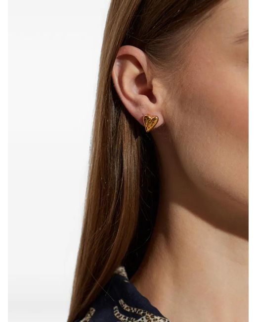 Forte_forte White Asymmetric Animal-Motif Earrings (Set Of Four)