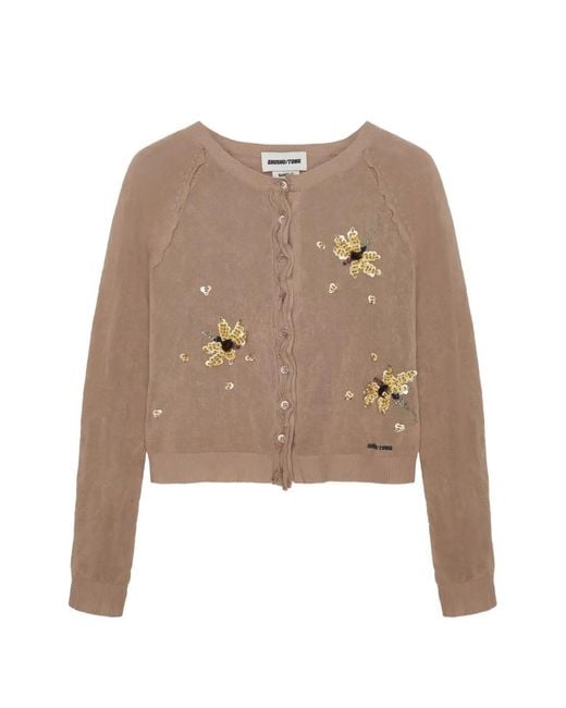 ShuShu/Tong Natural Floral-Embellishment Cardigan