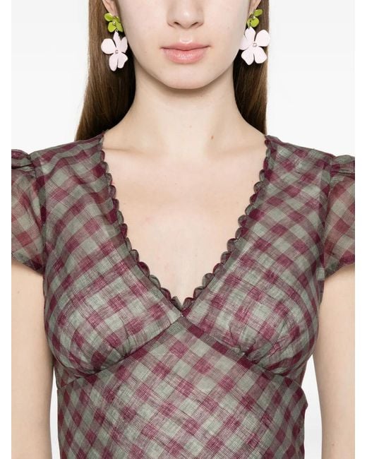 ShuShu/Tong Purple Robe Courte À Motif Tartan