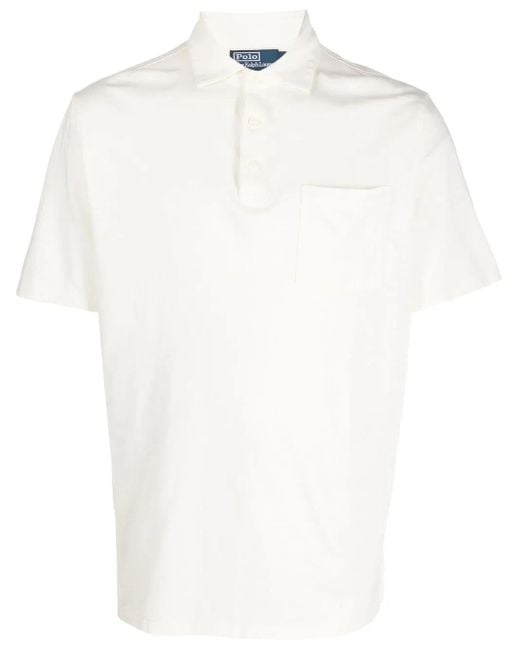 Polo Ralph Lauren White Patch-Pocket Polo Shirt for men