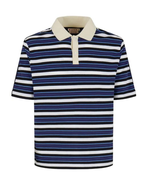 Marni Gestreept Poloshirt in het Blue voor heren