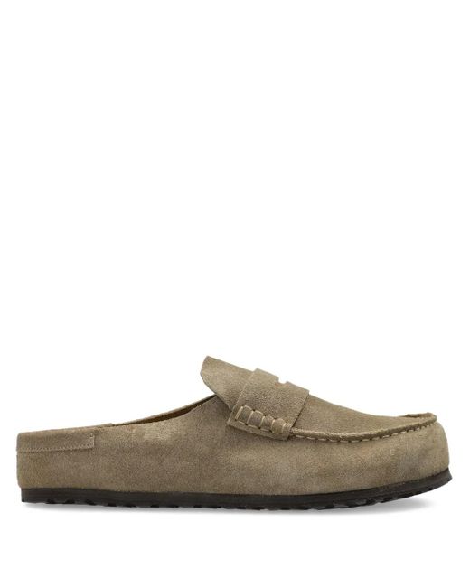 Birkenstock Brown Naples Suede Clogs for men